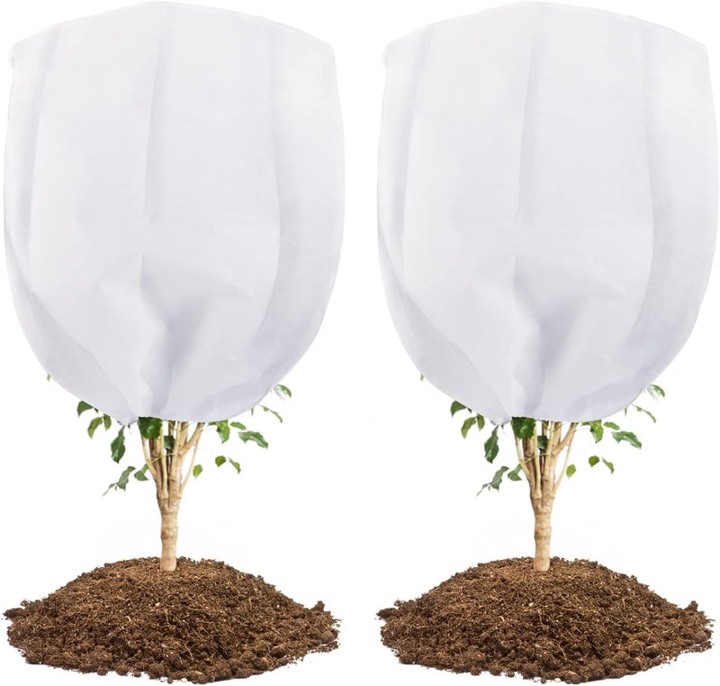 Abimars Thicker Plant Covers Freeze Protection Jacket 2.36 oz/yd², 6.6'x6.6' Reusable Winter Plant Covers with Drawstring & Zipper, 2 Pack Light, Porous Fabric for Plant Breathing - Image 1